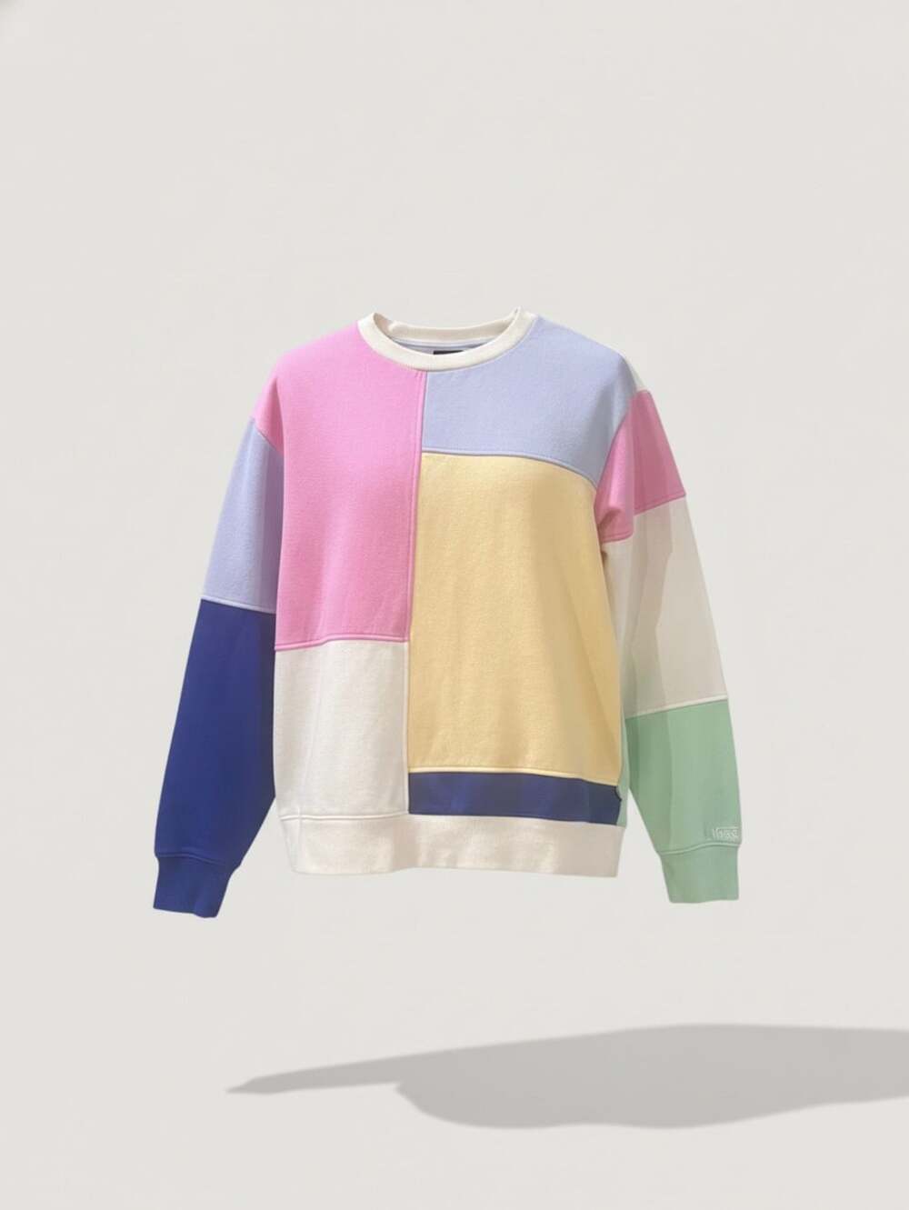Vans Patchwork Crewneck Sweatshirt Size L Multi-Color Pastel